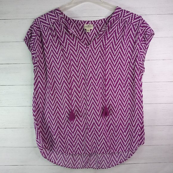 St. John's Bay Tops - St John's Bay women's  top Size XL top 100% rayon purple/white colors